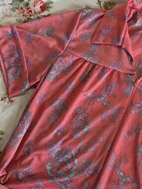 Vintage 70s Hamilton Sz M Bright Pink Floral Zip-Front Housedress Canada